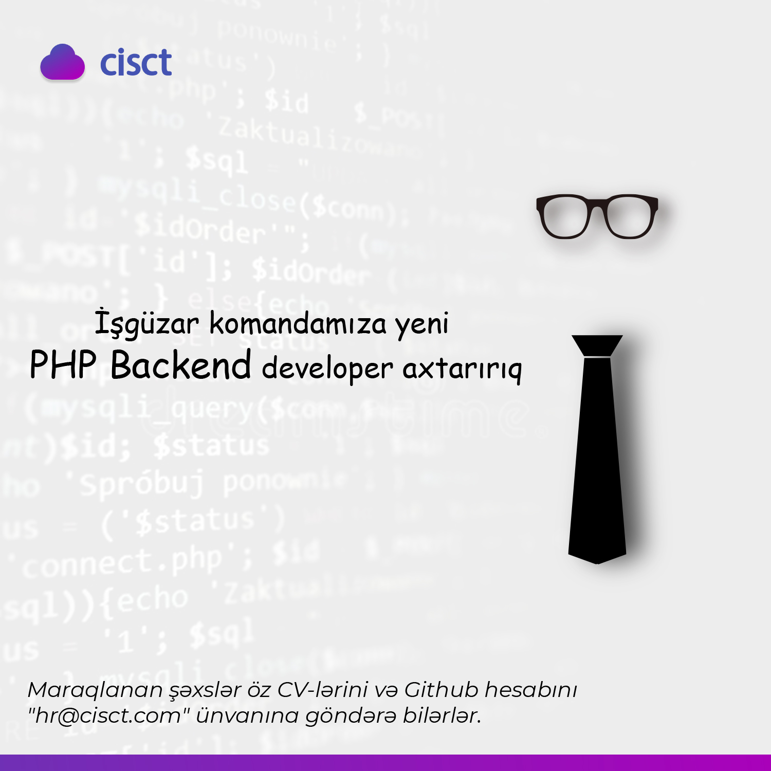 İşgüzar komandamıza yeni PHP Backend developer axtarırıq :)